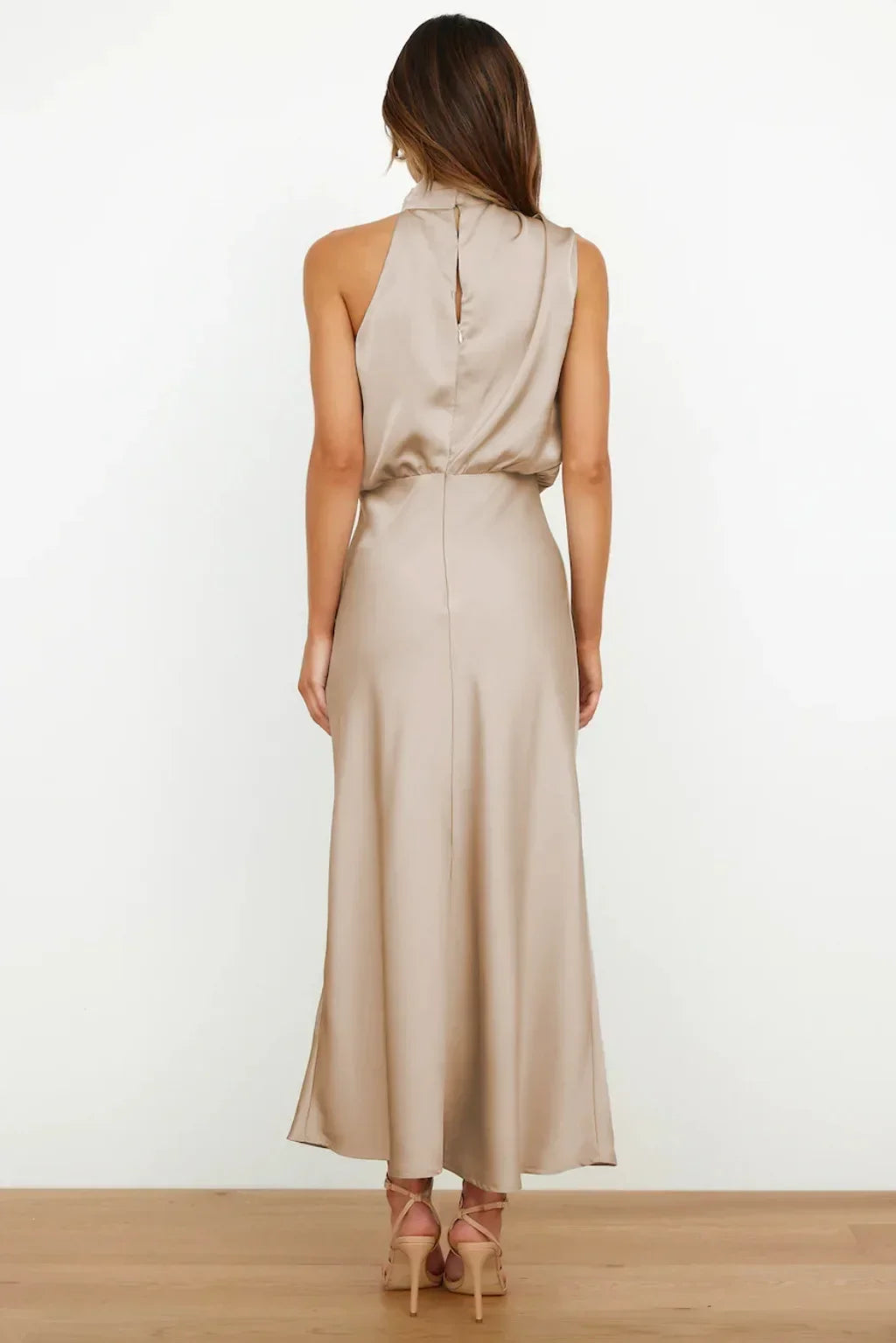 New in Summer Wedding Satin Silk Women Dresses Sexy Evening Party Sleeveless Off Shoulder Bodycon Elegant Maxi Dresses for Women