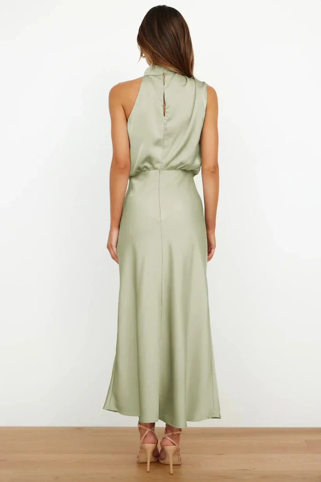 New in Summer Wedding Satin Silk Women Dresses Sexy Evening Party Sleeveless Off Shoulder Bodycon Elegant Maxi Dresses for Women