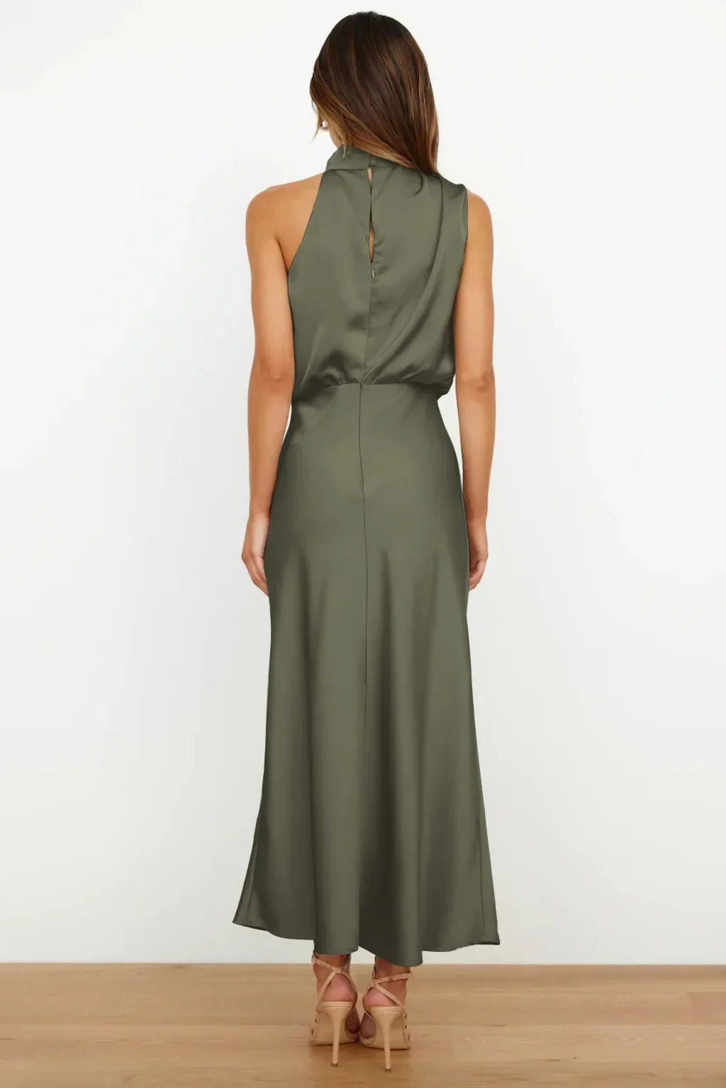 New in Summer Wedding Satin Silk Women Dresses Sexy Evening Party Sleeveless Off Shoulder Bodycon Elegant Maxi Dresses for Women