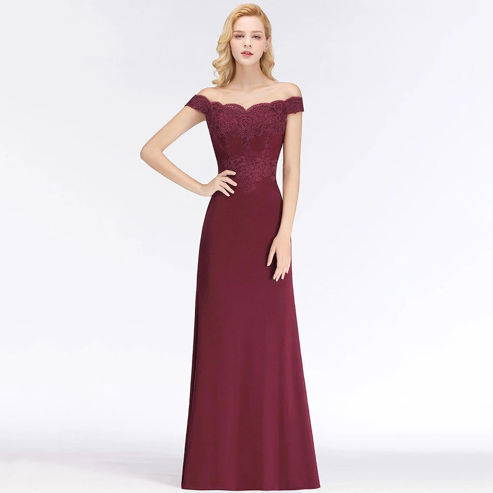 BABYONLINE Mermaid Evening Maxi Dresses For Women Elegant Lace Off-Shoulder Formal Prom Party Gowns 2024 Vestidos Robe Soiree