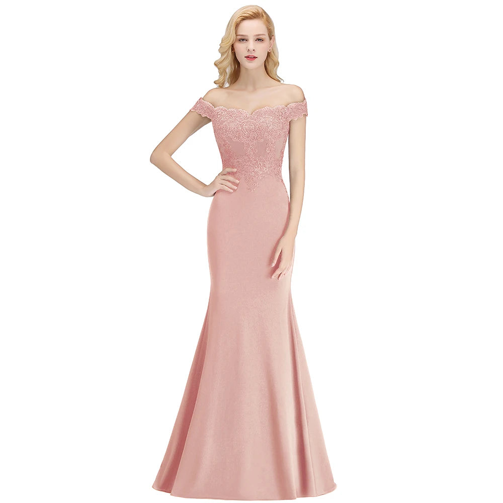 BABYONLINE Mermaid Evening Maxi Dresses For Women Elegant Lace Off-Shoulder Formal Prom Party Gowns 2024 Vestidos Robe Soiree