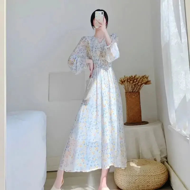 Evening Dresses for Women 2025 Silk Prom Flower Clothes Midi Woman Dress Party Chiffon Floral White Satin Aesthetic Outfits X G