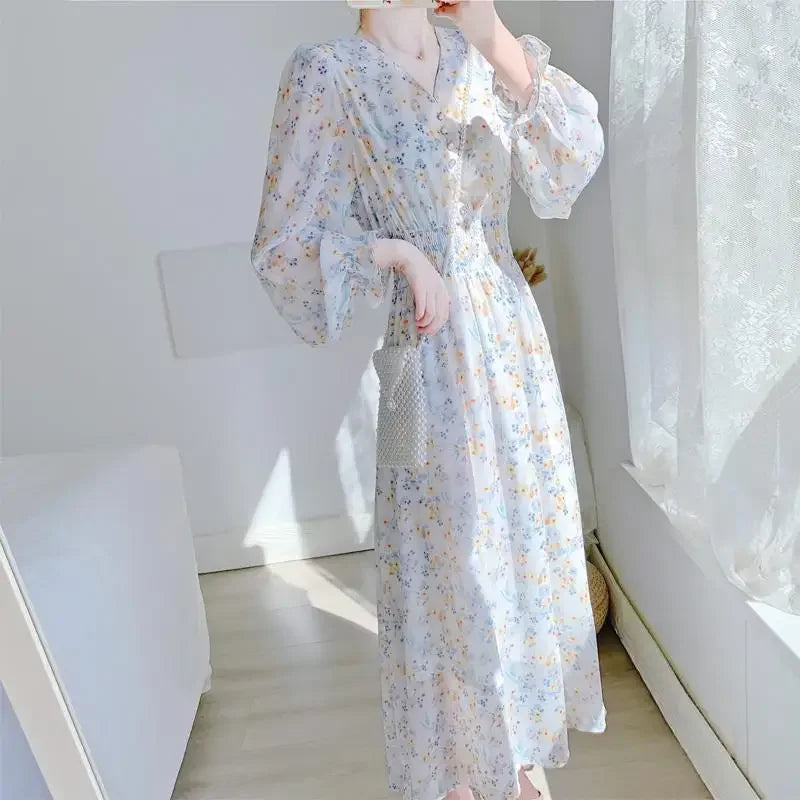 Evening Dresses for Women 2025 Silk Prom Flower Clothes Midi Woman Dress Party Chiffon Floral White Satin Aesthetic Outfits X G