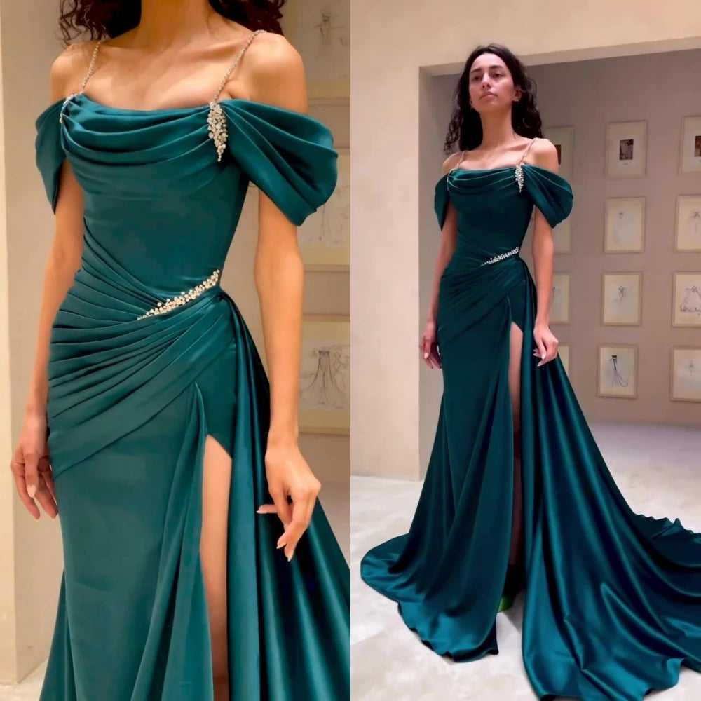 Customized Prom Dresses Exquisite Off-the-shoulder Ball Gown Sweep/Brush Evening Sequin s Formal Occasion robes de cocktai