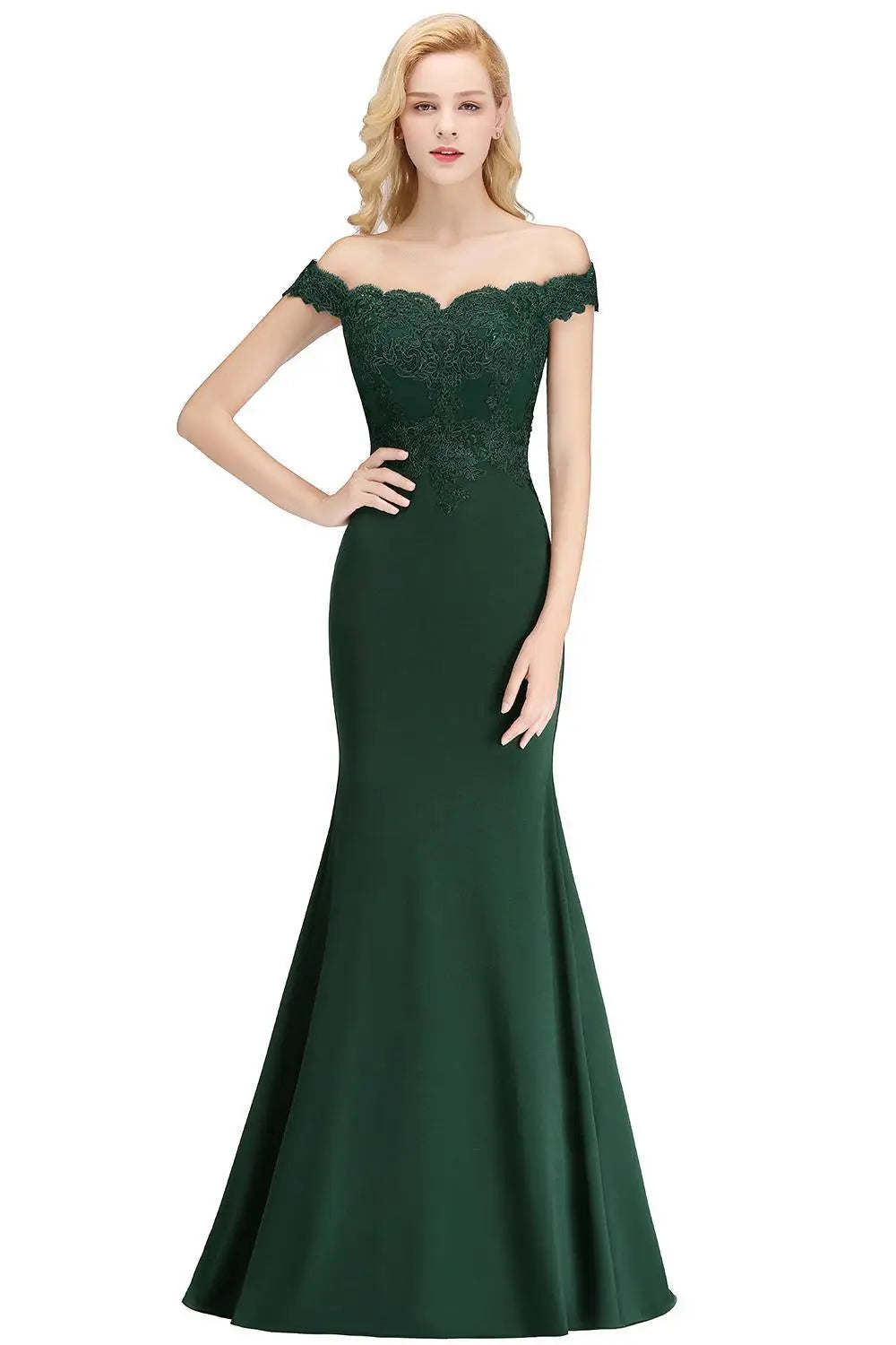 BABYONLINE Mermaid Evening Maxi Dresses For Women Elegant Lace Off-Shoulder Formal Prom Party Gowns 2024 Vestidos Robe Soiree