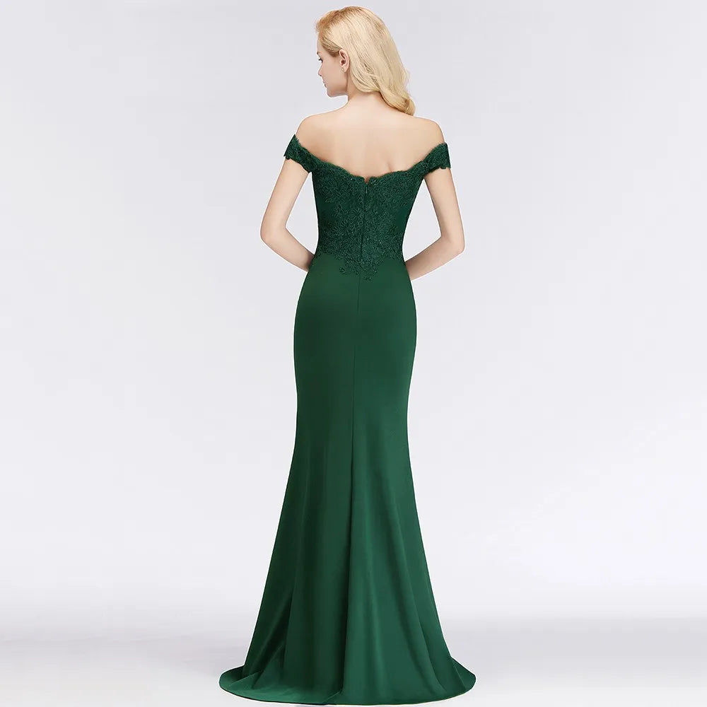 BABYONLINE Mermaid Evening Maxi Dresses For Women Elegant Lace Off-Shoulder Formal Prom Party Gowns 2024 Vestidos Robe Soiree