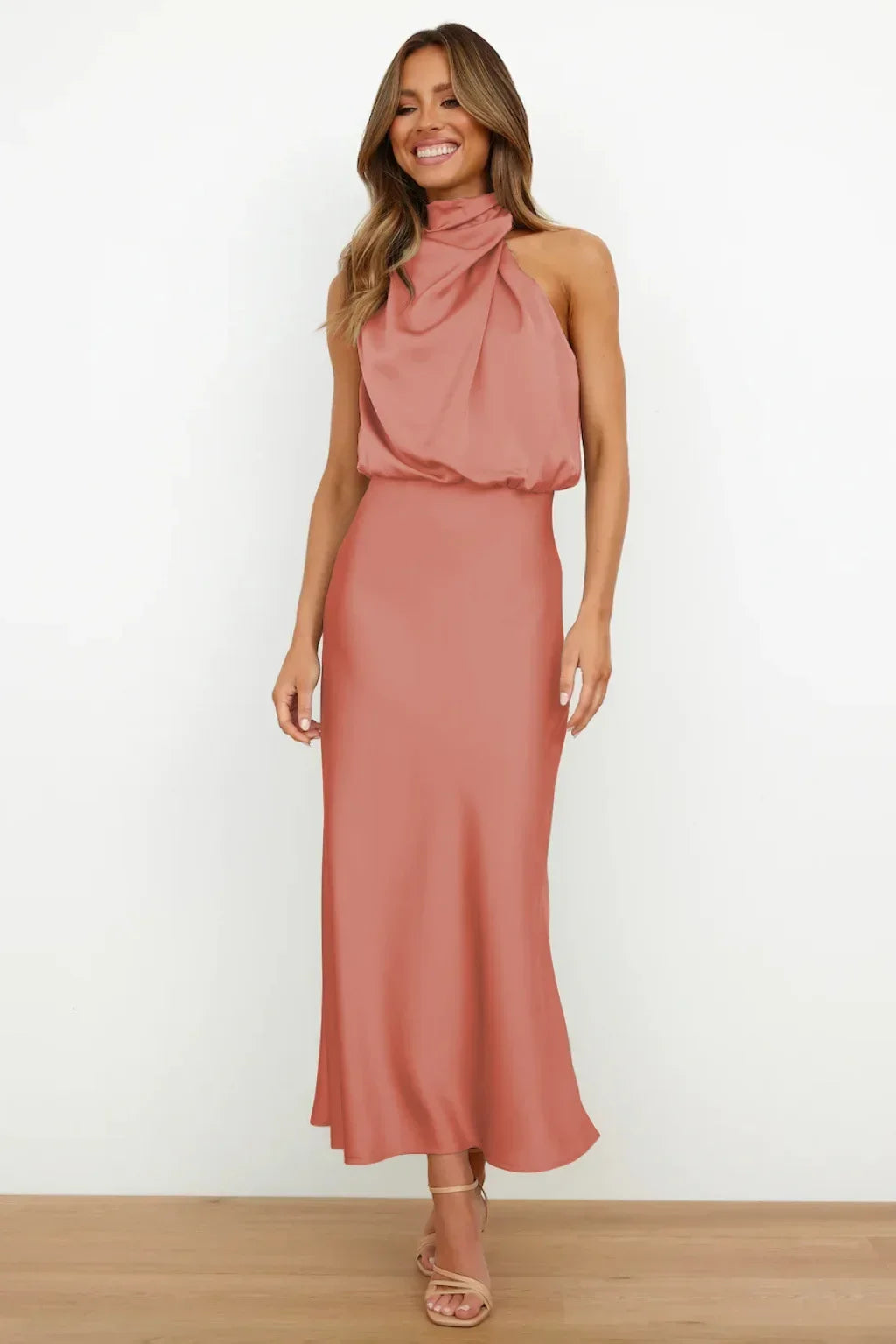 New in Summer Wedding Satin Silk Women Dresses Sexy Evening Party Sleeveless Off Shoulder Bodycon Elegant Maxi Dresses for Women