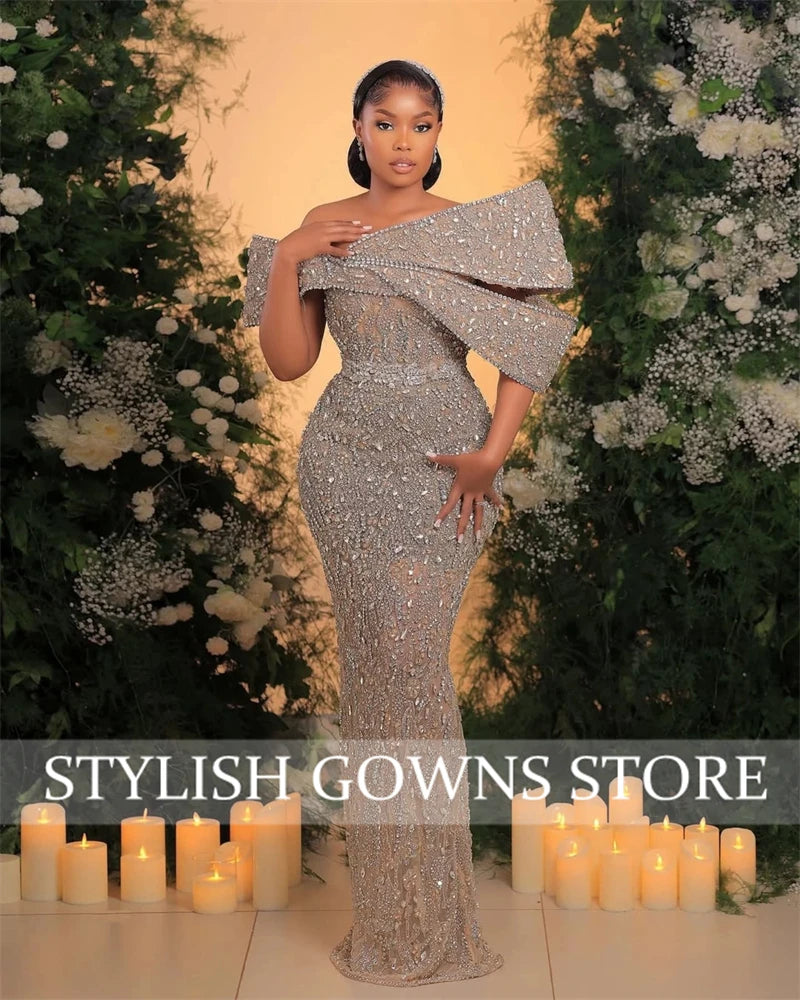 Evening Dress Classic For Women Off The Shoulder Mermaid Sleeveless Floor Length High Quality Fit Banquet Wedding فساتين سهرة