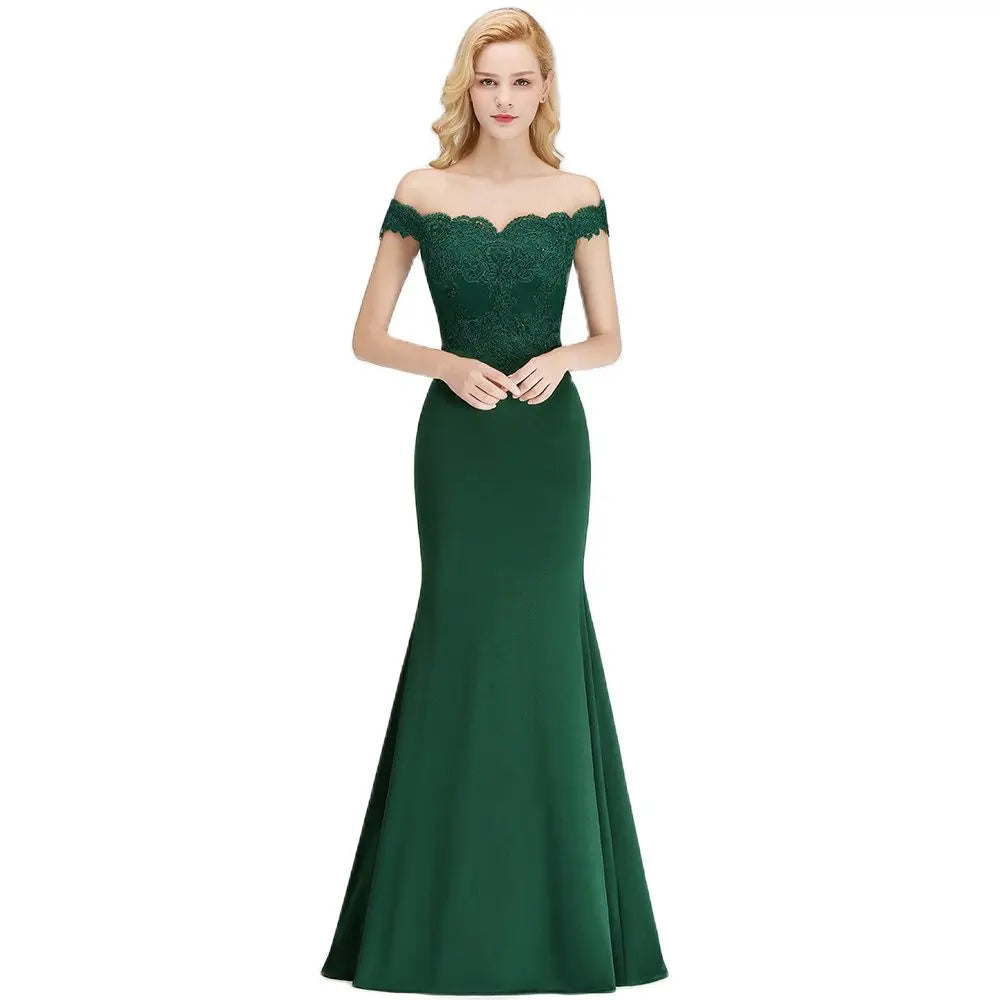 BABYONLINE Mermaid Evening Maxi Dresses For Women Elegant Lace Off-Shoulder Formal Prom Party Gowns 2024 Vestidos Robe Soiree