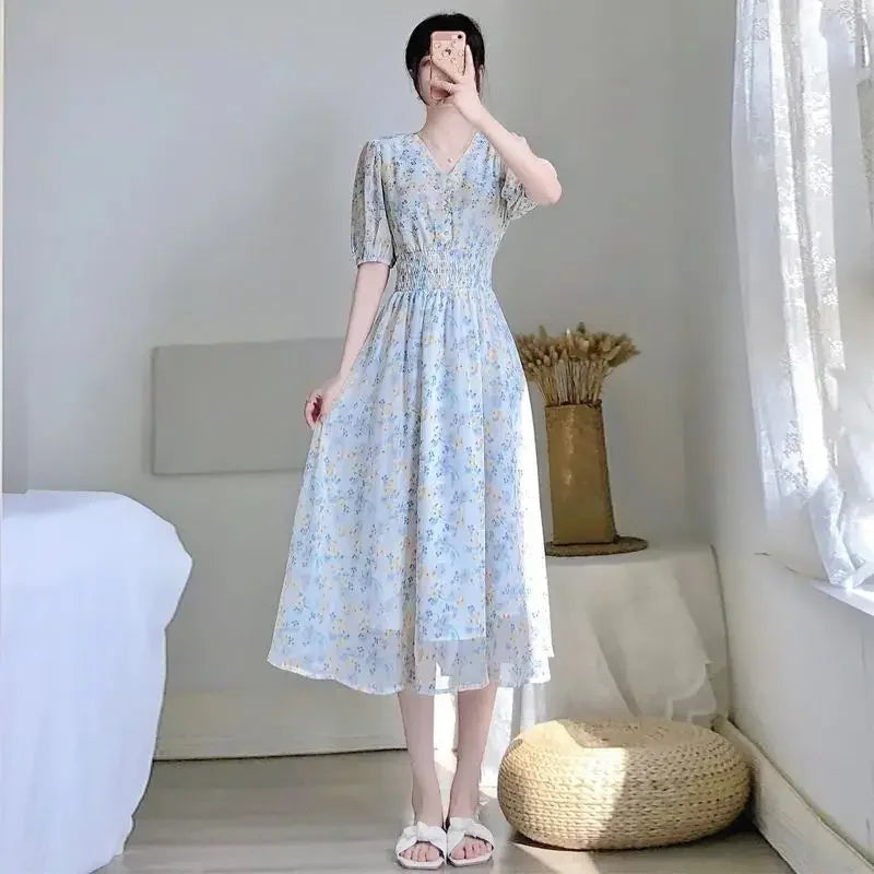 Evening Dresses for Women 2025 Silk Prom Flower Clothes Midi Woman Dress Party Chiffon Floral White Satin Aesthetic Outfits X G