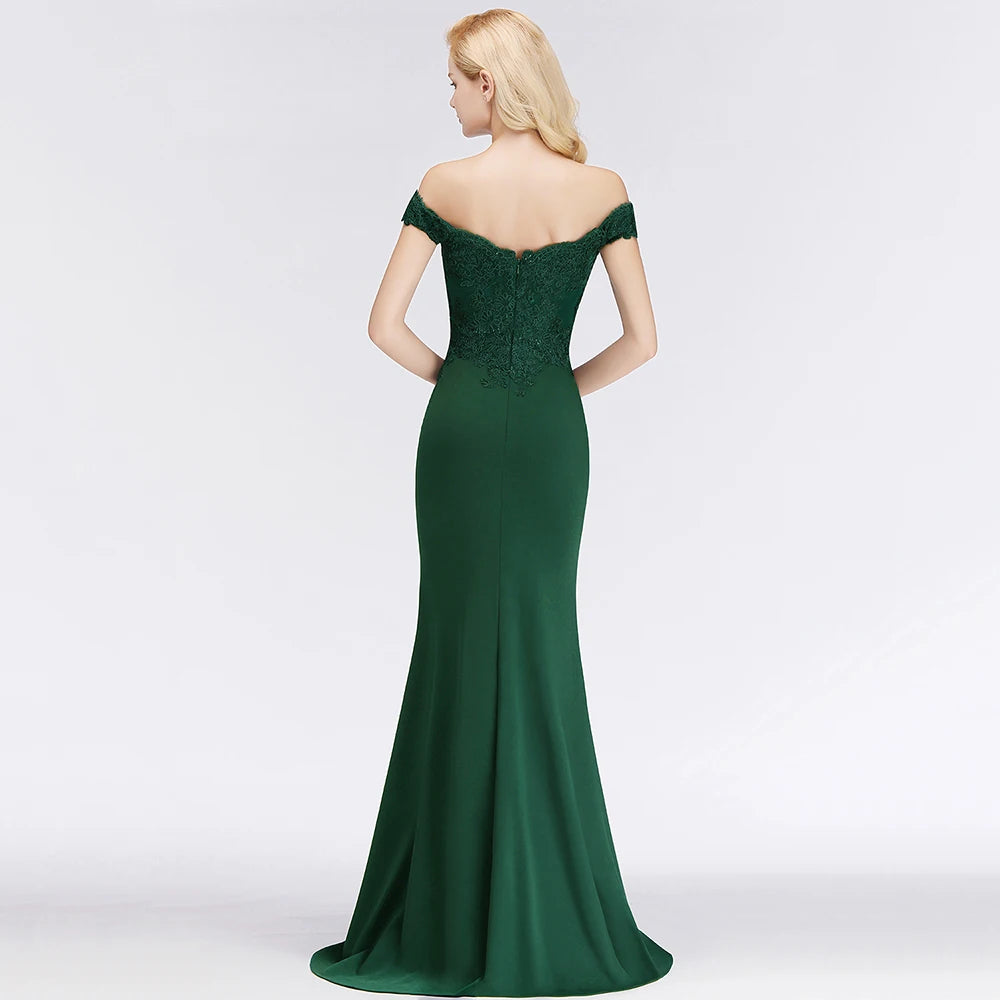 BABYONLINE Mermaid Evening Maxi Dresses For Women Elegant Lace Off-Shoulder Formal Prom Party Gowns 2024 Vestidos Robe Soiree